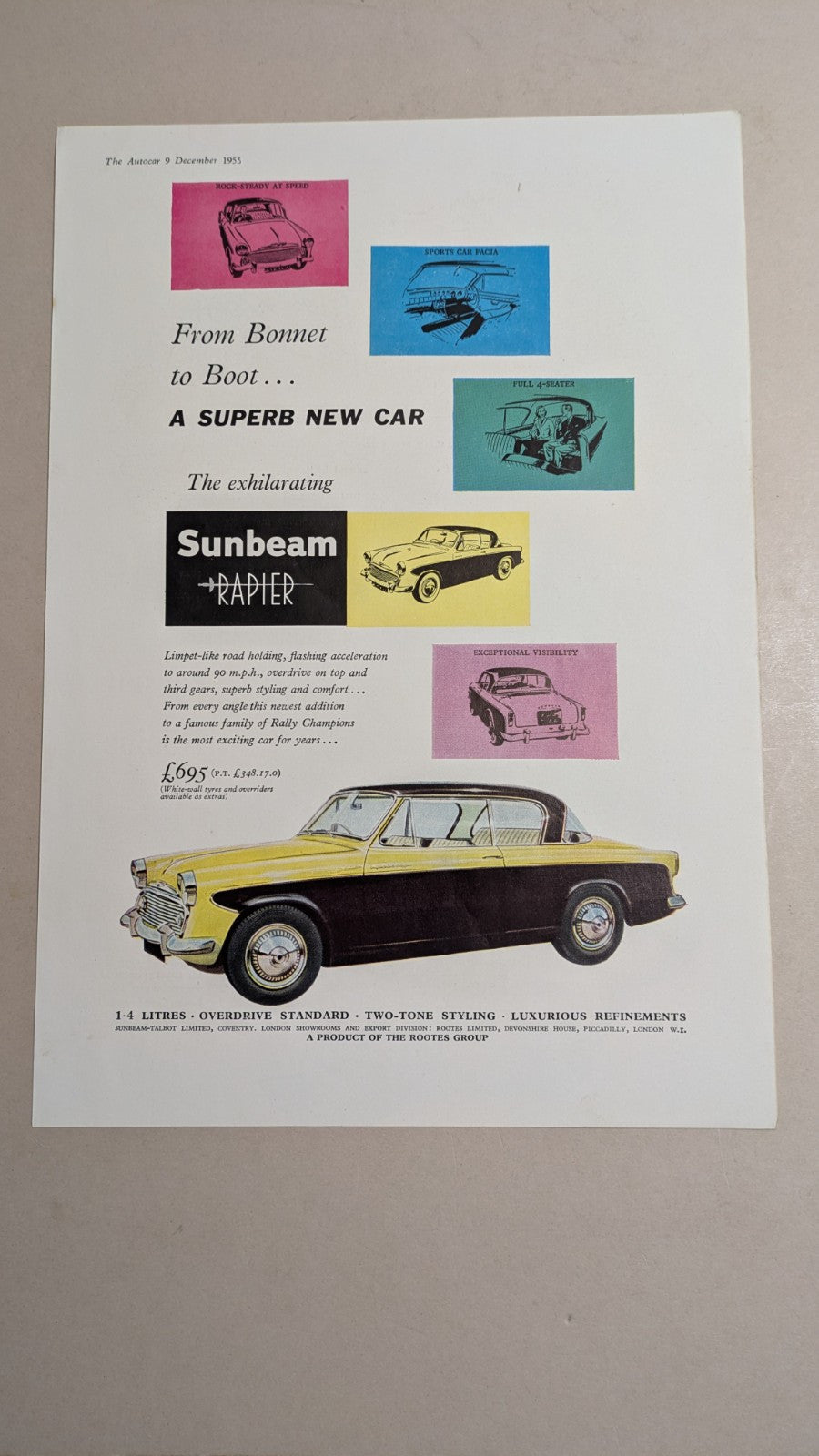 Vintage magazine adverts cars